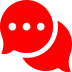 Red speech bubbles with three dots.
