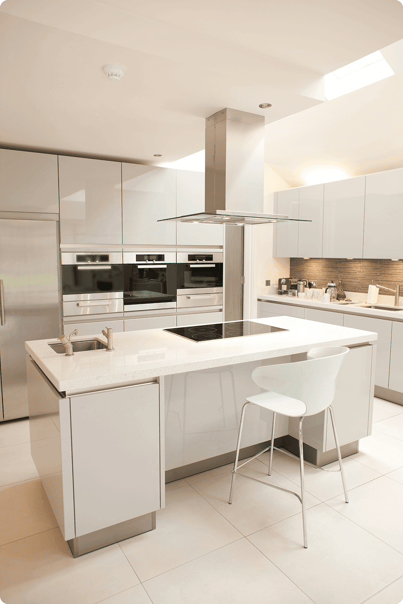 Modern kitchen with island and appliances