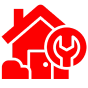 Red house and wrench icon