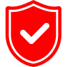 Red shield with black checkmark