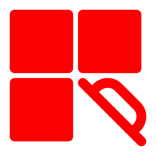 Red squares with a diagonal line.